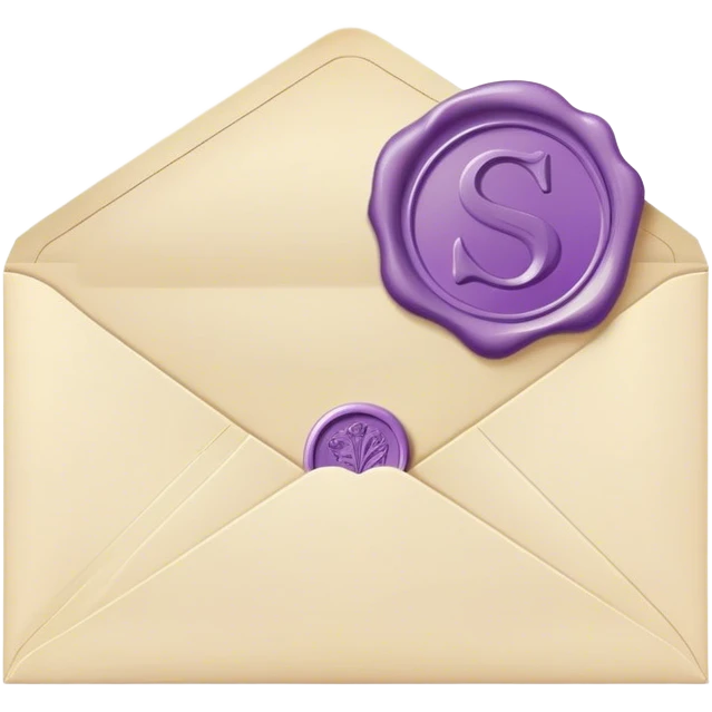 a letter with a pastel purple wax seal emoji