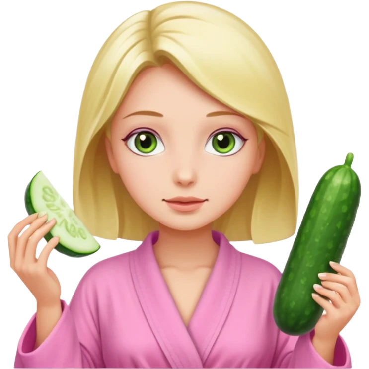 🧖‍♀️this with cucumber eyeys at a spa and a pink robe emoji