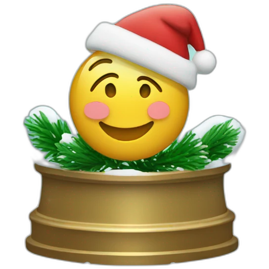 oscar with christmas hat in snowglobe emoji