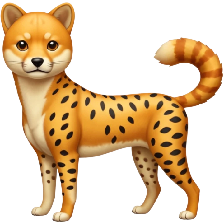 Cheetah-Dingo-Shiba-Inu-Leopard-hybrid-animal-creature, full body  emoji