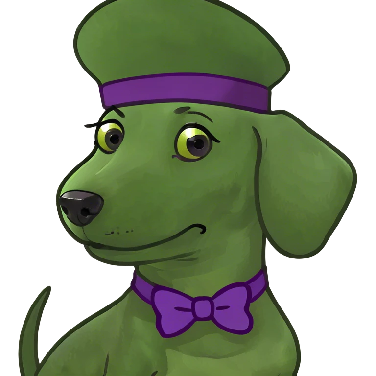 Dachshund with a purple bow emoji