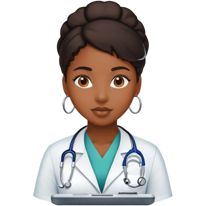 Black girl medical coder emoji