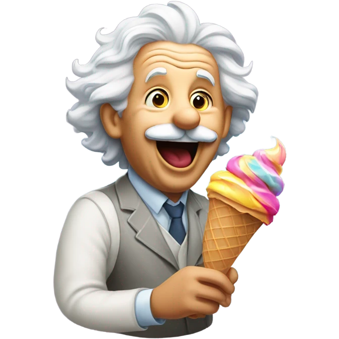 Einstein eating ice cream emoji