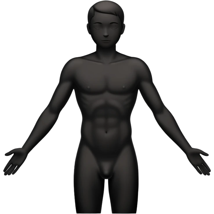 black silhouette of a naked person emoji