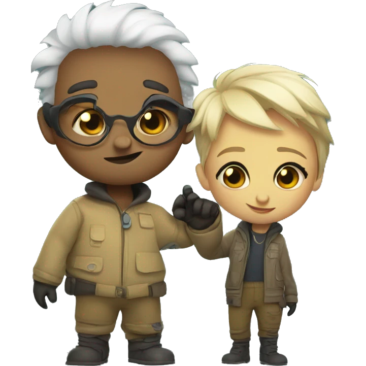 Roz and Gosling from wild robot emoji