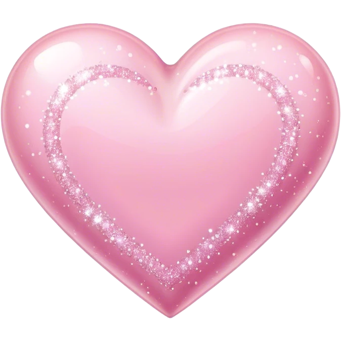 Baby pink love heart with sparkles  emoji