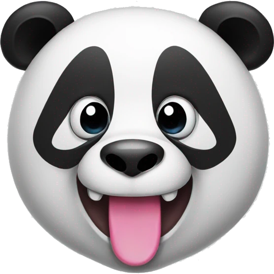 panda with pink tongue emoji