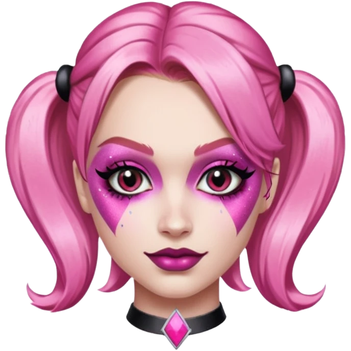 Glitter pink Harley Quinn emoji