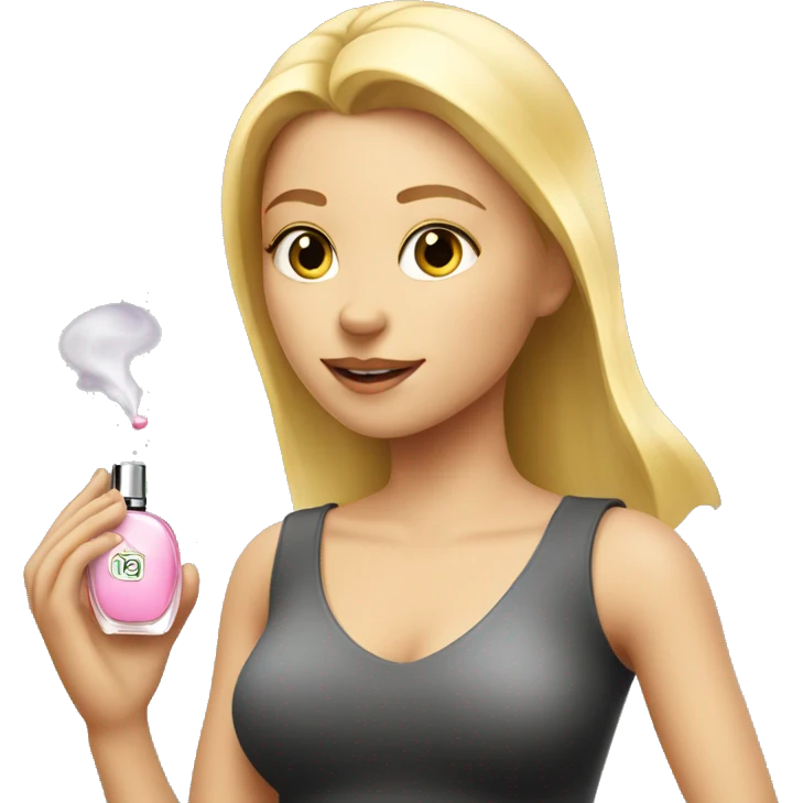 Blonde Girl spraying perfume  emoji