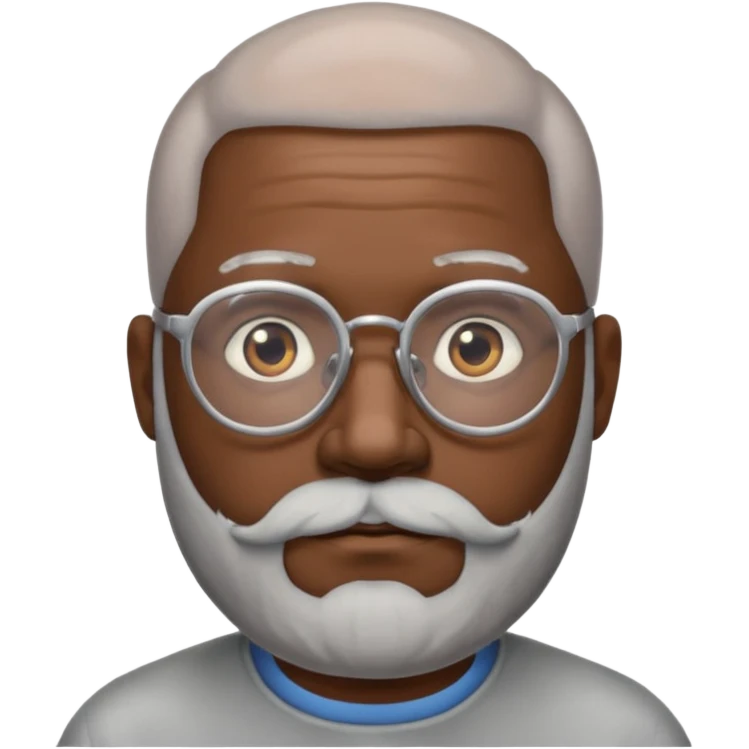 bald headed silver beard black man glasses emoji