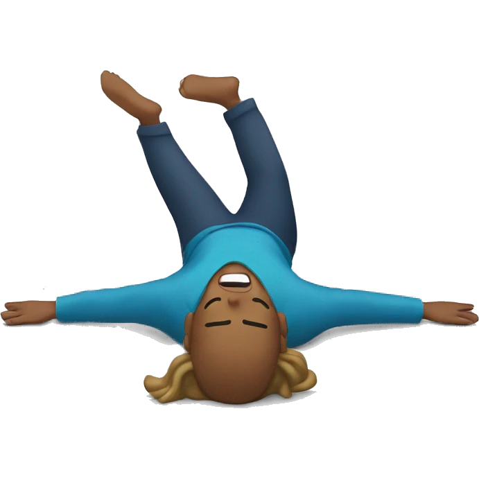 Person laying on the ground with arms spread out  emoji