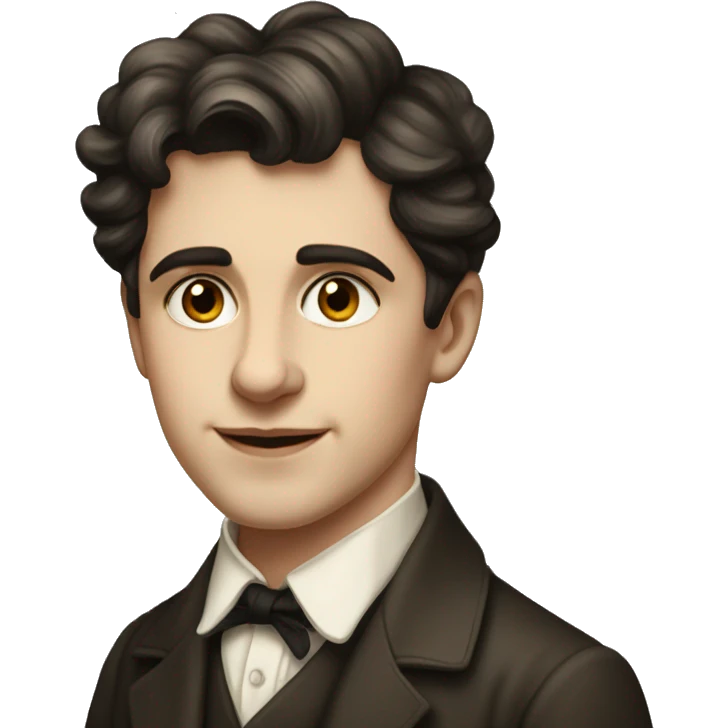 European young writer of the early 20th century, with dark hair emoji