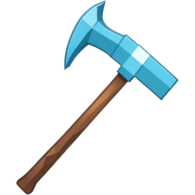 Minecraft diamond pickaxe with brown handle emoji