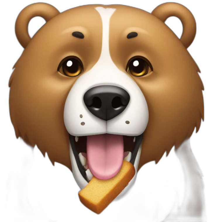 Bear eating a dog emoji