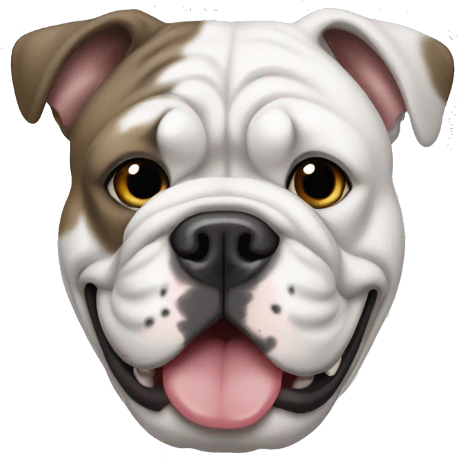 Grey and white English bulldog  emoji