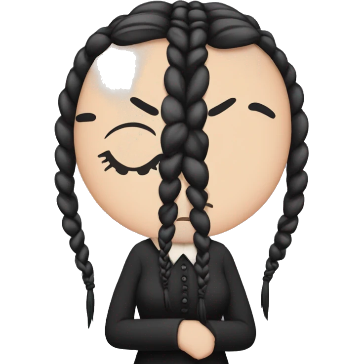 Wednesday adams with braids sad emoji