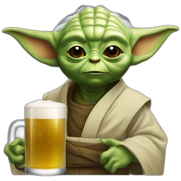 Yoda drink beer emoji