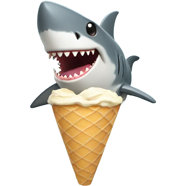Shark eating ice cream emoji