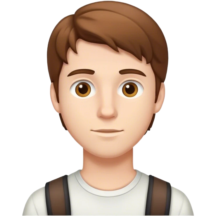 White male student without glasses and brown hair emoji