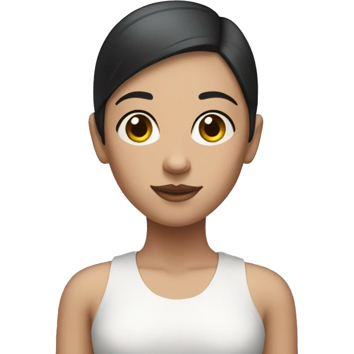 dark-haired girl with fair skin and half of her head shaved emoji
