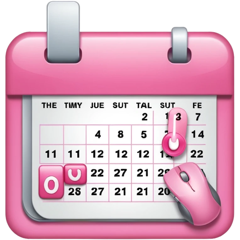 online booking icon -- calendar (pink) + mouse pointer emoji