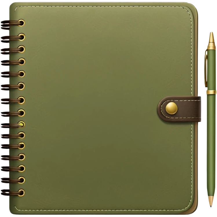 Pale olive Planner open notebook emoji