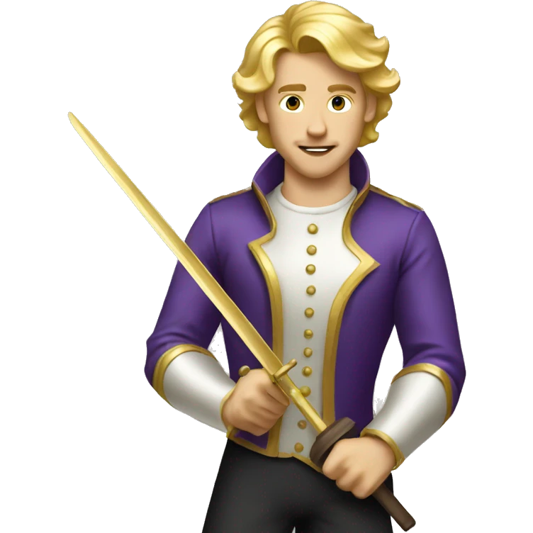 Gold gilded violet vintage man blonde hair fencing  emoji