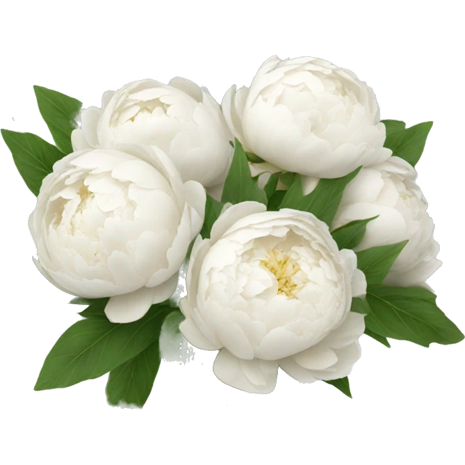 White peonies bouquet  emoji