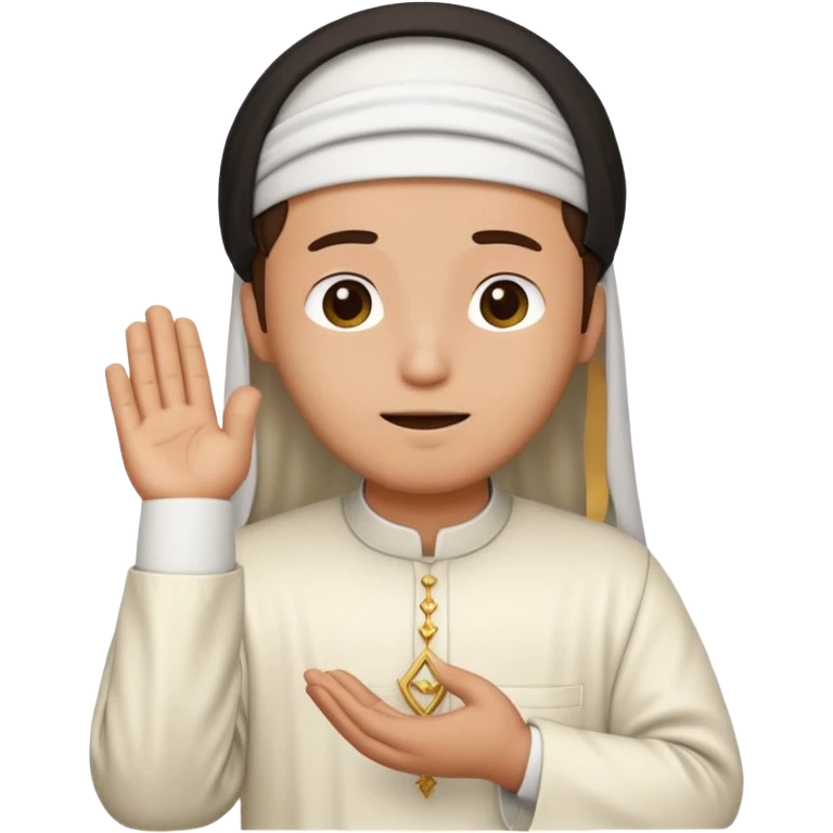Make a person praying in Islam religion make it a sideways facing 2d emoji emoji