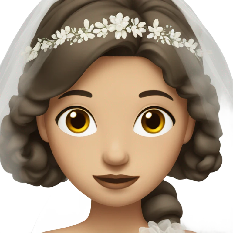 Bride with white skin and brown hair emoji