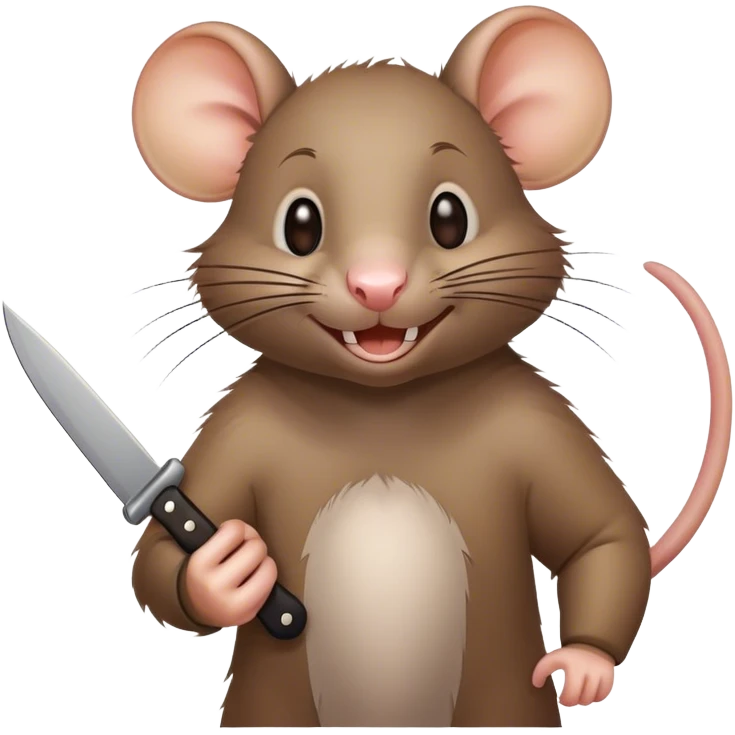 A rat with a knife smiling  emoji