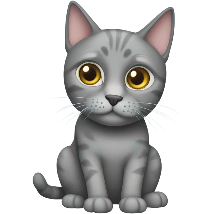 Scottish gray cat with straight ears emoji