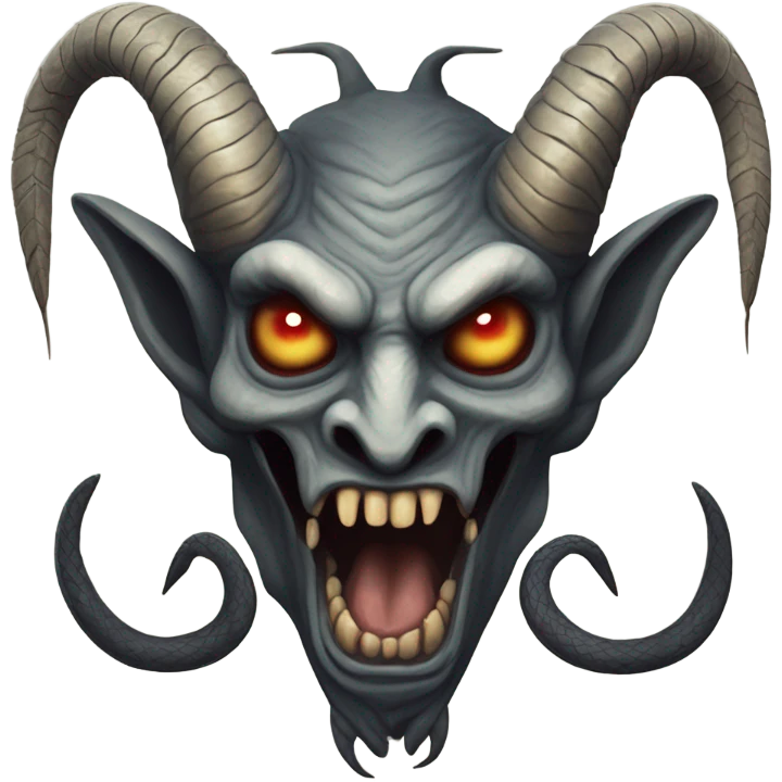 esoteric snake demon who resembles a baphomet creature with fangs emoji