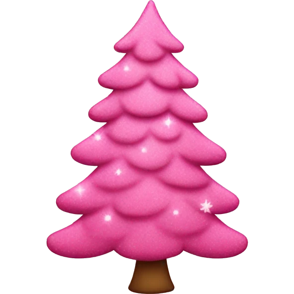 Pink cute Christmas tree emoji