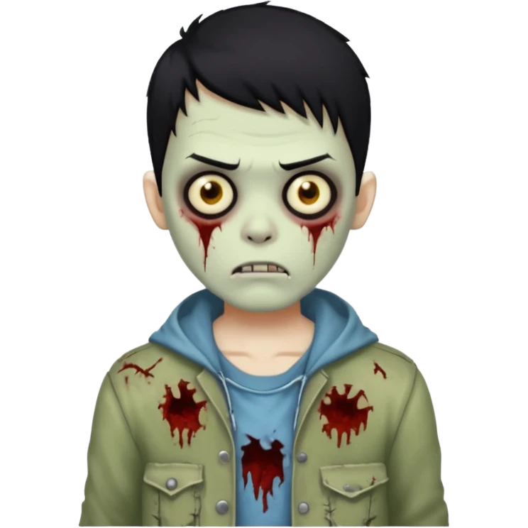 zoombie boy black hair emoji