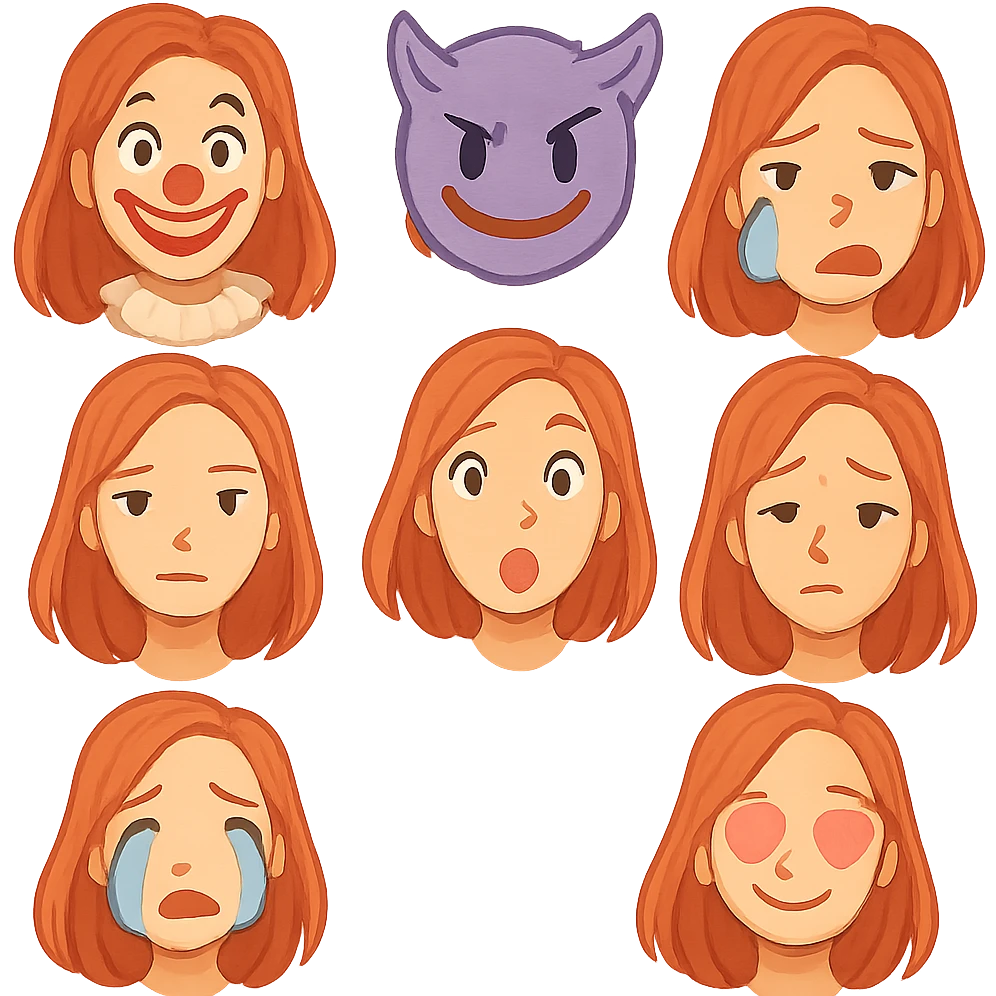 Barbie reg hair girl  emoji