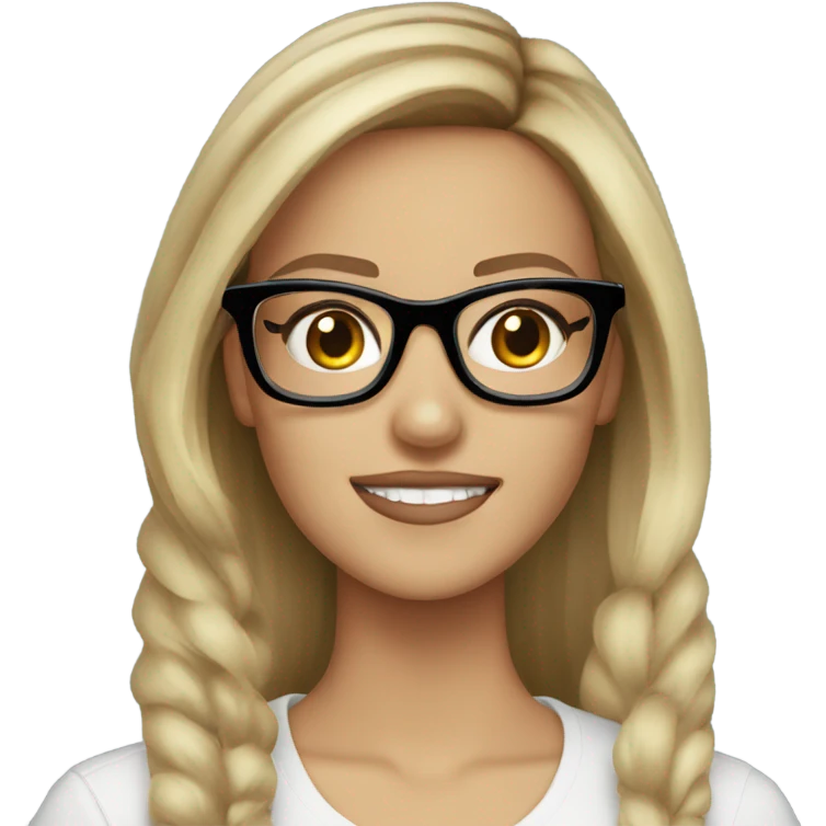 Caucasian Jessica alba with glasses and blue eyes  emoji