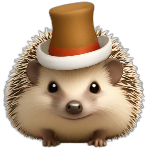 hedgehog with hat emoji