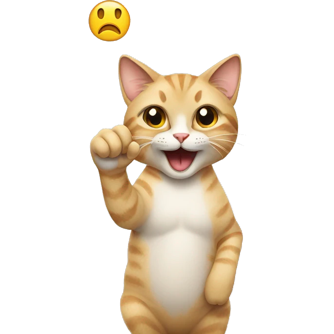 Cat giving middle finger emoji