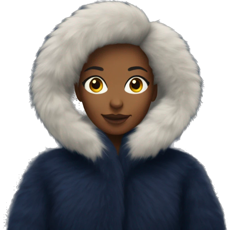 A womens Navy blue Fur coat emoji