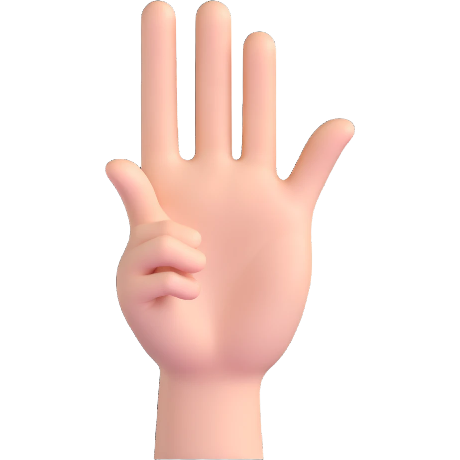 hand making the 'OK' gesture, white skin tone, 3D emoji style emoji