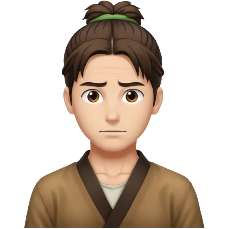 eren jeager with hair Half-up man bun emoji