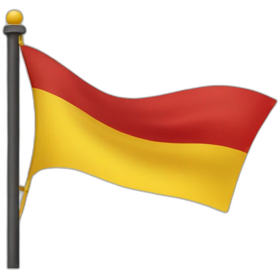 half yellow and red flag  emoji