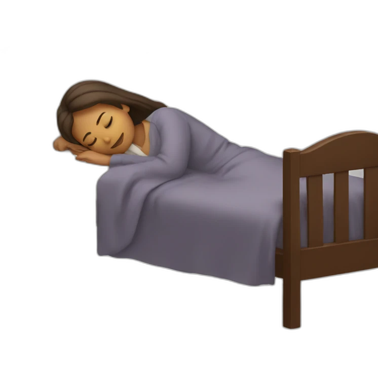 a woman sleeping in a bed emoji