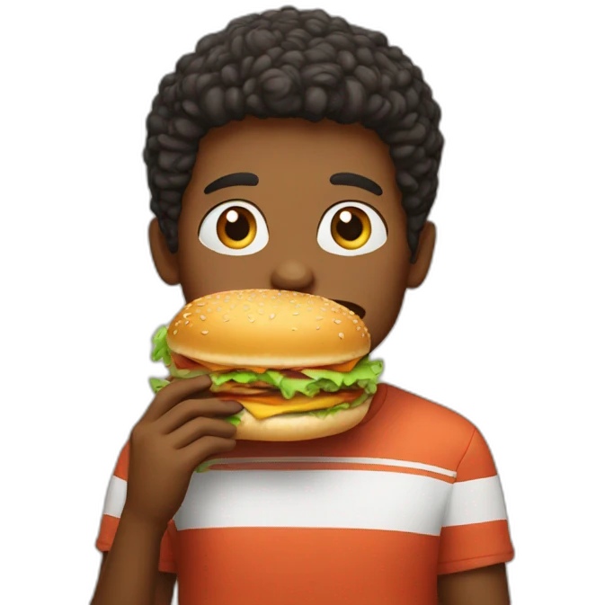 son eating burger emoji