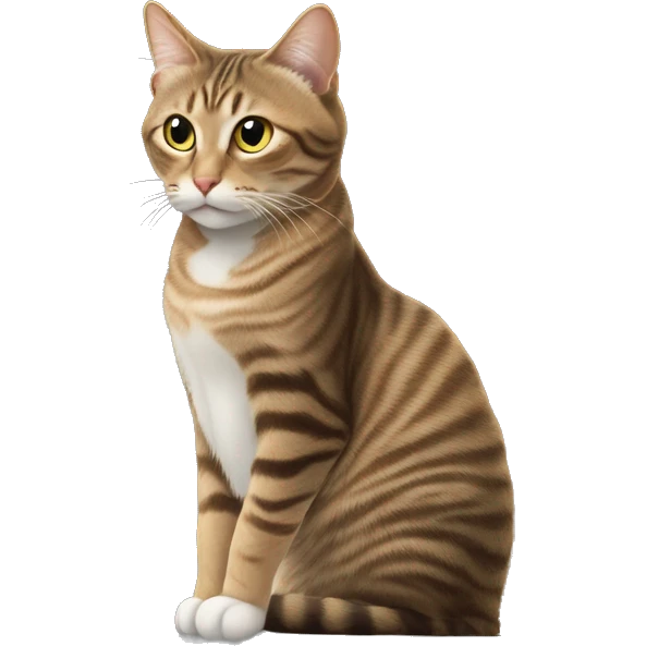 Elegant tabby cat perched by a window, staring at the world with curious eyes, as if pondering life’s deepest mysteries.” emoji
