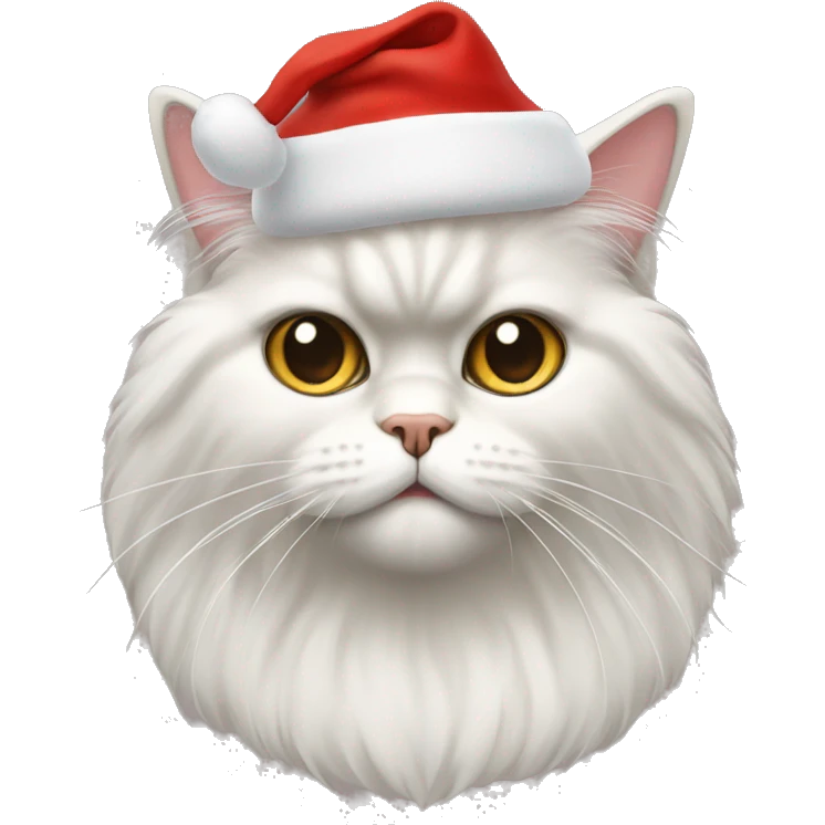 persian cat with santa hat emoji