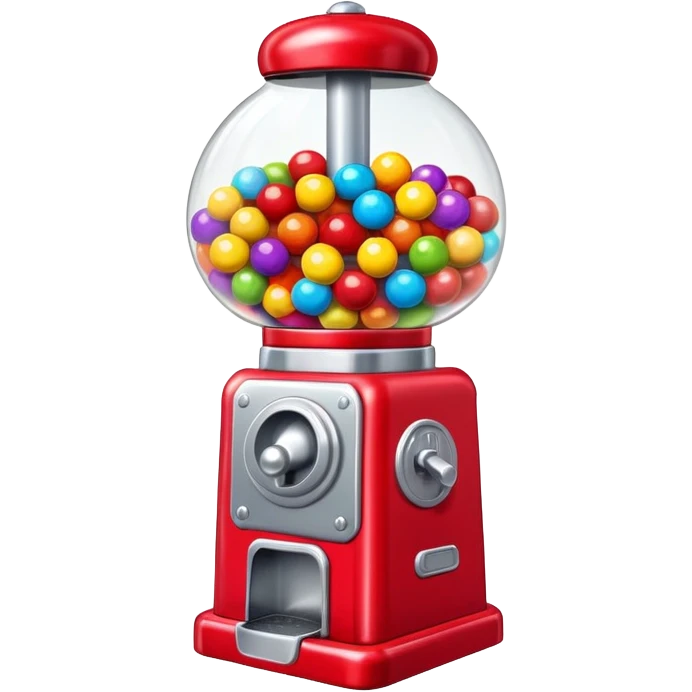 Red Bubblegum machine with multicolored gumballs emoji