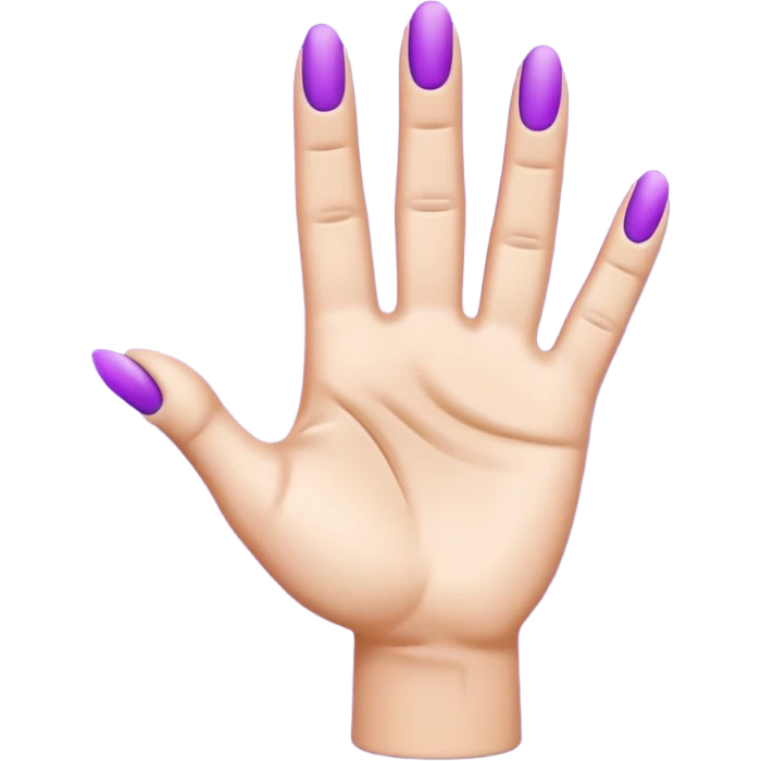 A single human hand in 3D emoji style, colored entirely in vibrant purple. The hand makes the ‘index finger pointing upward’ gesture: only the index finger is raised, all other fingers are folded. Smooth glossy texture, simple shading, no background. emoji