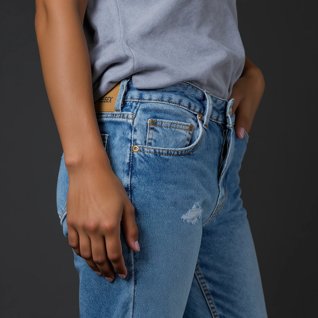 blue denim jeans, realistic style emoji